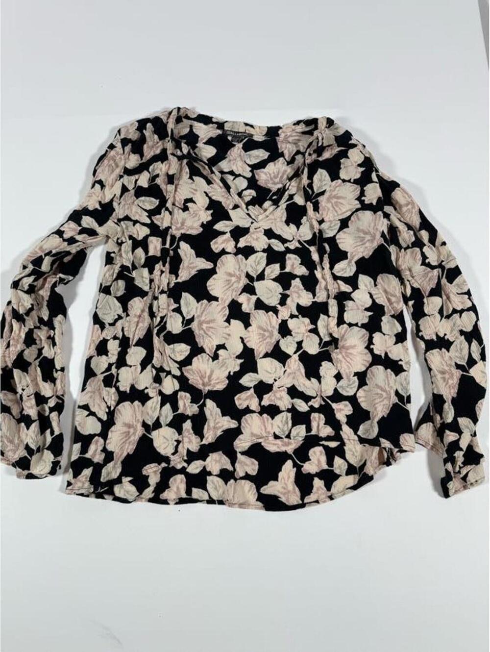 Billabong Floral Long Sleeve V-Neck Top Large